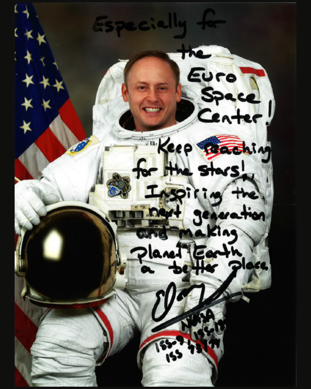 D&eacute;dicace de Mike Fincke envers l'Euro Space Center
